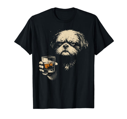 Shih Tzu Drinking Whiskey 90S T-Shirt - Streetwear Style Men Women - T-Shirt, Sweatshirt, Hoodie