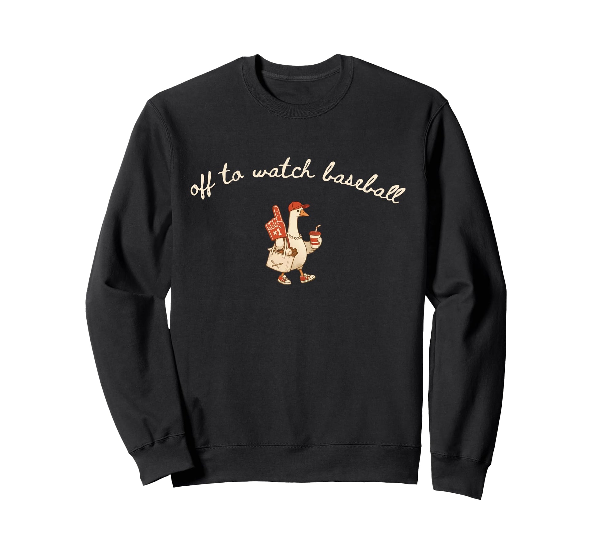 Funny Off To Watch Baseball Silly Sweatshirt - Graphic Print Men Women - T-Shirt, Sweatshirt, Hoodie