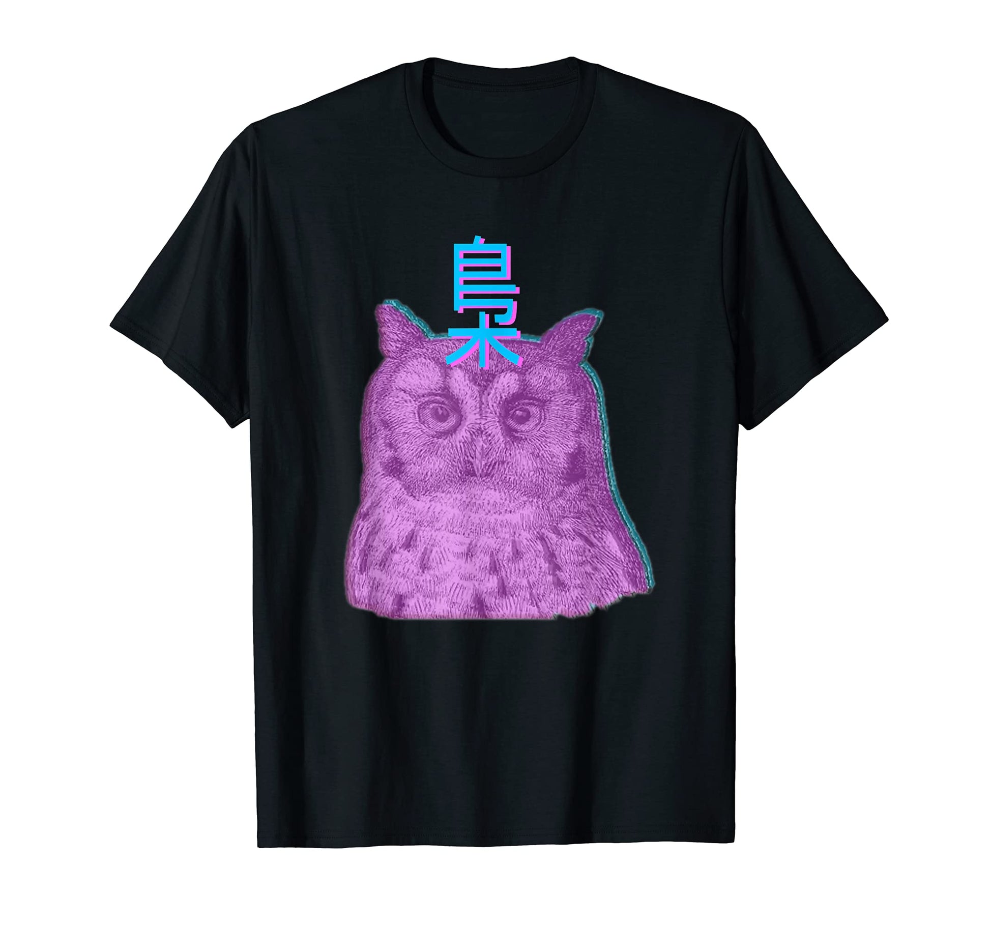 Owl Vaporwave Aesthetic Japanese Art T-Shirt - Graphic Print Men Women - T-Shirt, Sweatshirt, Hoodie