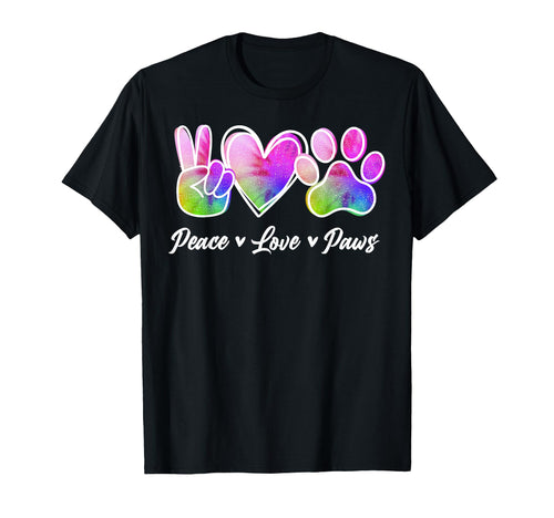 Tie Dye Peace Love Paw Pet Animal Dog T-Shirt - Trendy Graphic for Adults - T-Shirt, Sweatshirt, Hoodie