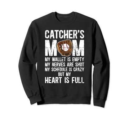 Catchers Mom Baseball Catcher Mom Sweatshirt - Graphic Print Men Women - T-Shirt, Sweatshirt, Hoodie