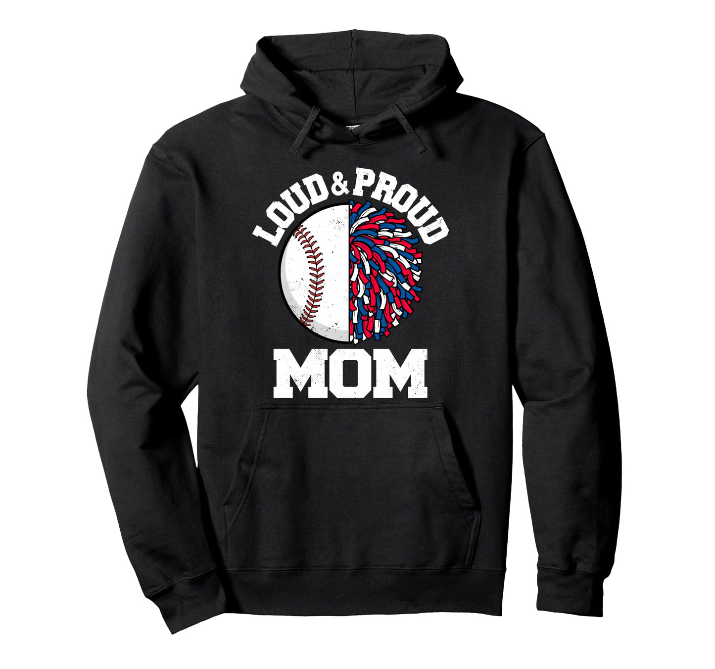 Loud Proud Baseball Cheerleader Mom Hoodie - Aesthetic Graphic Men Women - T-Shirt, Sweatshirt, Hoodie