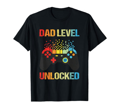 Dad Level Unlocked Funny New Dad T-Shirt - Custom Art Print for Adults - T-Shirt, Sweatshirt, Hoodie