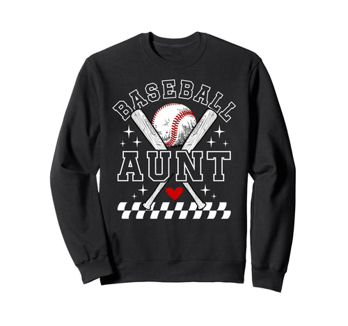 Baseball Aunt Baseball Player Auntie Sweatshirt - Graphic Print Men Women - T-Shirt, Sweatshirt, Hoodie