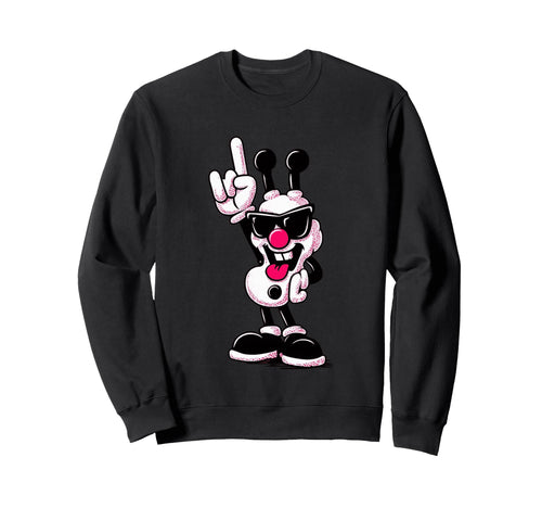 Clown Rock Hand Sign Punk Comic Sweatshirt - Graphic Print for Adults - T-Shirt, Sweatshirt, Hoodie