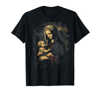 Mary Jesus Distressed 90S Goth Grunge T-Shirt - Novelty Apparel Men Women - T-Shirt, Sweatshirt, Hoodie