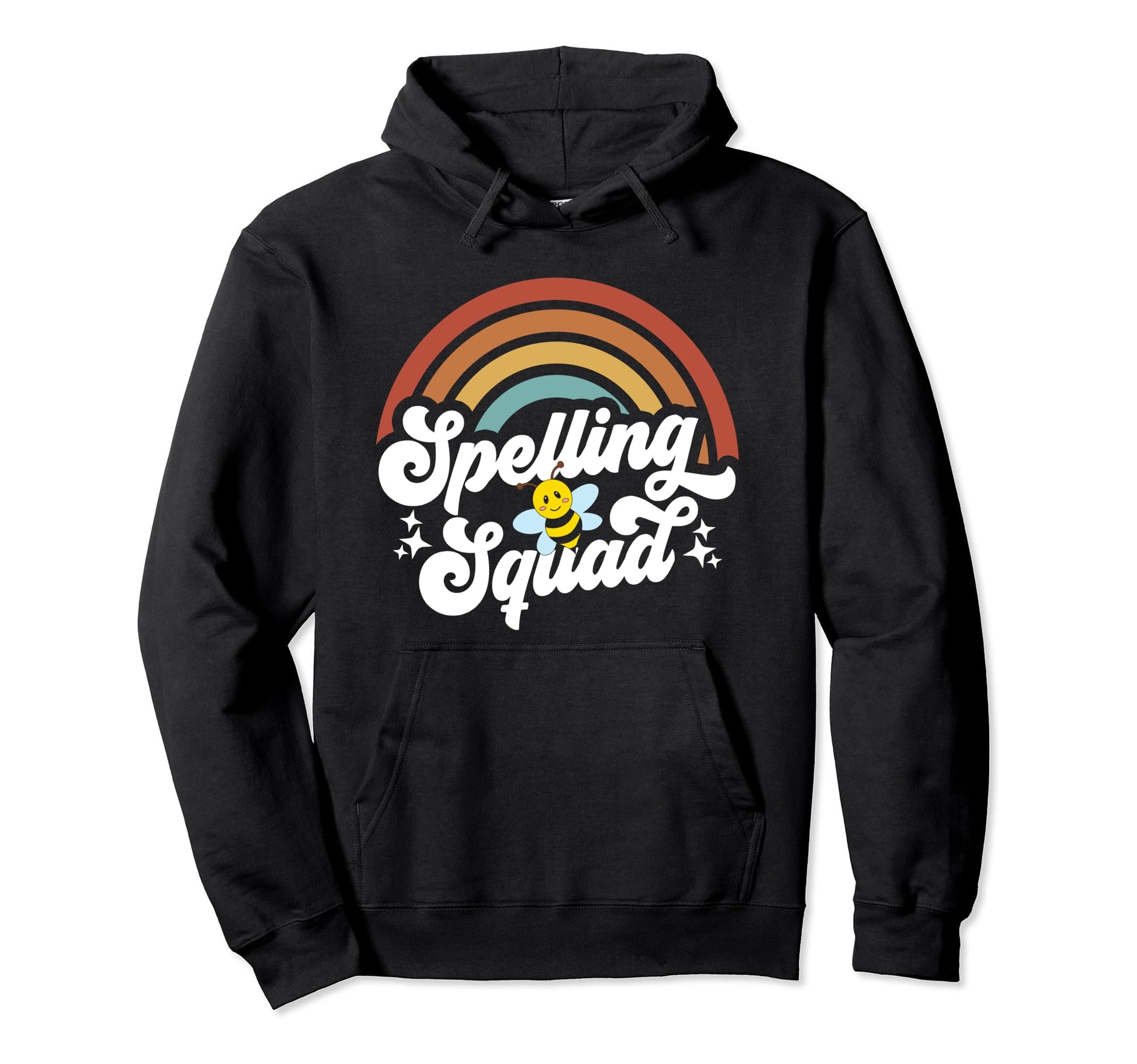 Spelling Squad Funny Groovy Rainbow Hoodie - Minimalist Print for Adults - T-Shirt, Sweatshirt, Hoodie