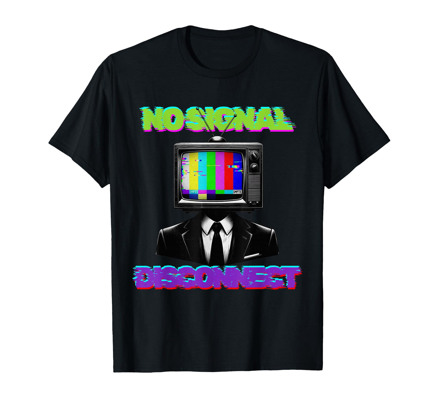 Tv Head Glitch Color Bars Surreal T-Shirt - Fun Novelty Design Unisex - T-Shirt, Sweatshirt, Hoodie