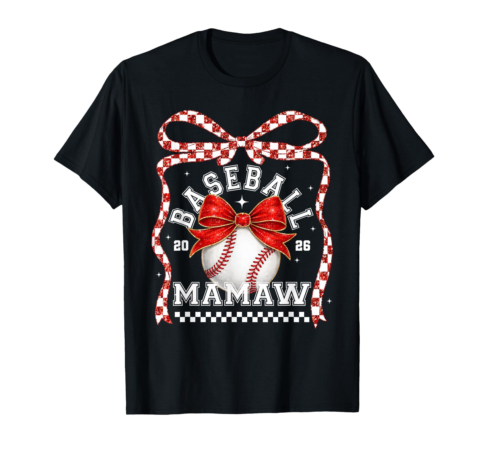 Baseball Mamaw Coquette Bow Game Day T-Shirt - Trendy Graphic for Adults - T-Shirt, Sweatshirt, Hoodie