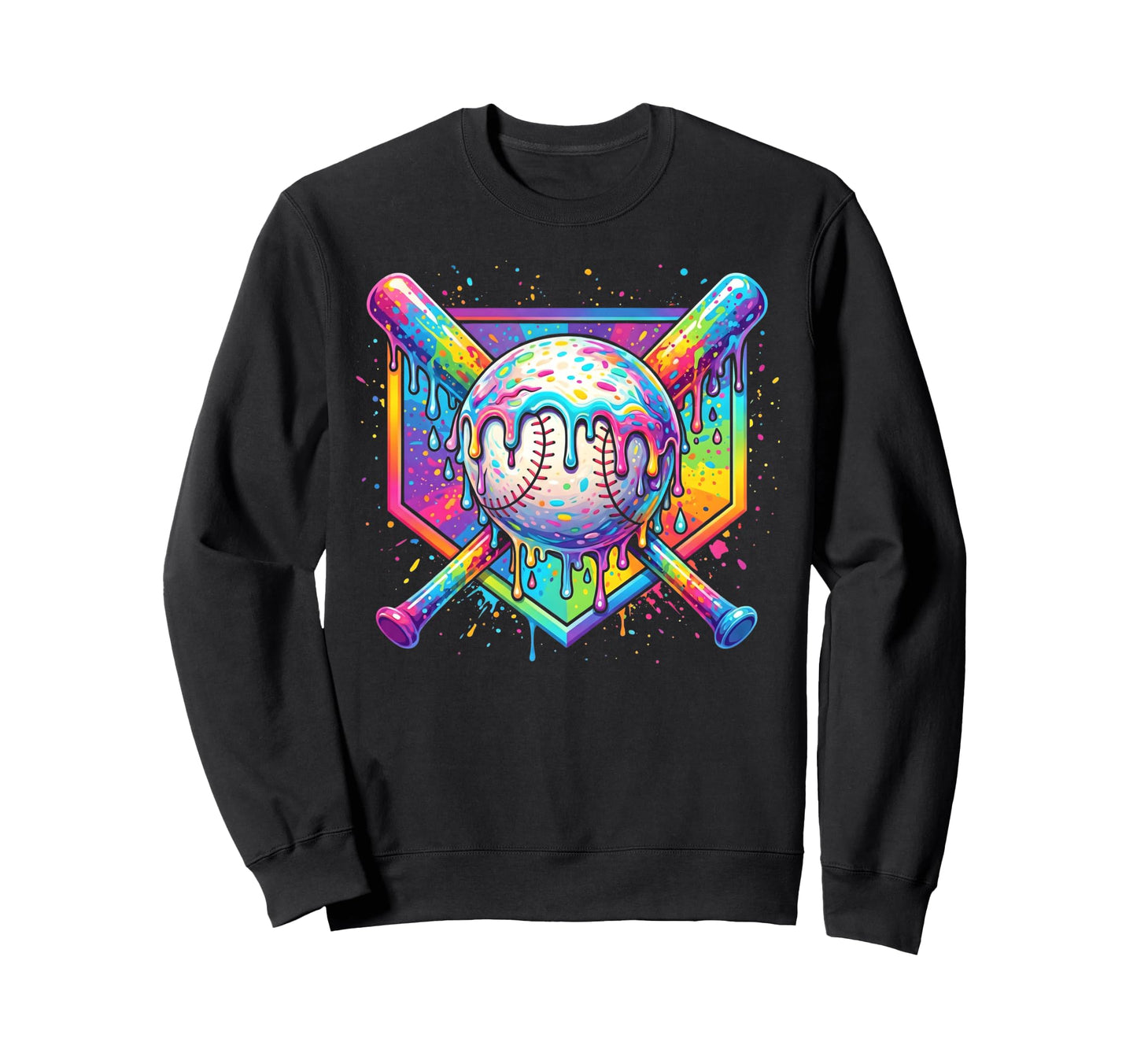 Baseball Drip Ice Cream Drip Sweatshirt - Streetwear Style Men Women - T-Shirt, Sweatshirt, Hoodie