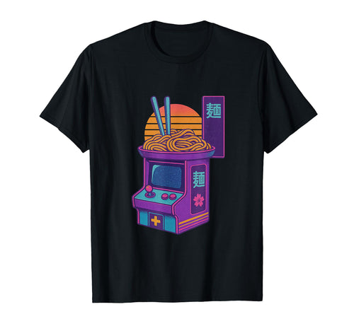 Gaming Ramen Vaporwave Arcade Aesthetic T-Shirt - Graphic Print Men Women - T-Shirt, Sweatshirt, Hoodie