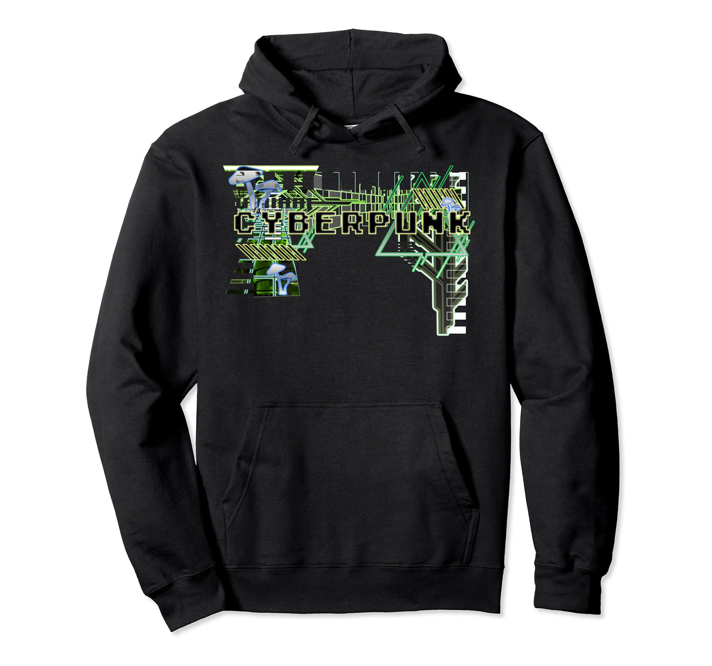 Cyberpunk Aesthetic Mushroom Vaporwave Hoodie - Custom Art Print Men Women - T-Shirt, Sweatshirt, Hoodie
