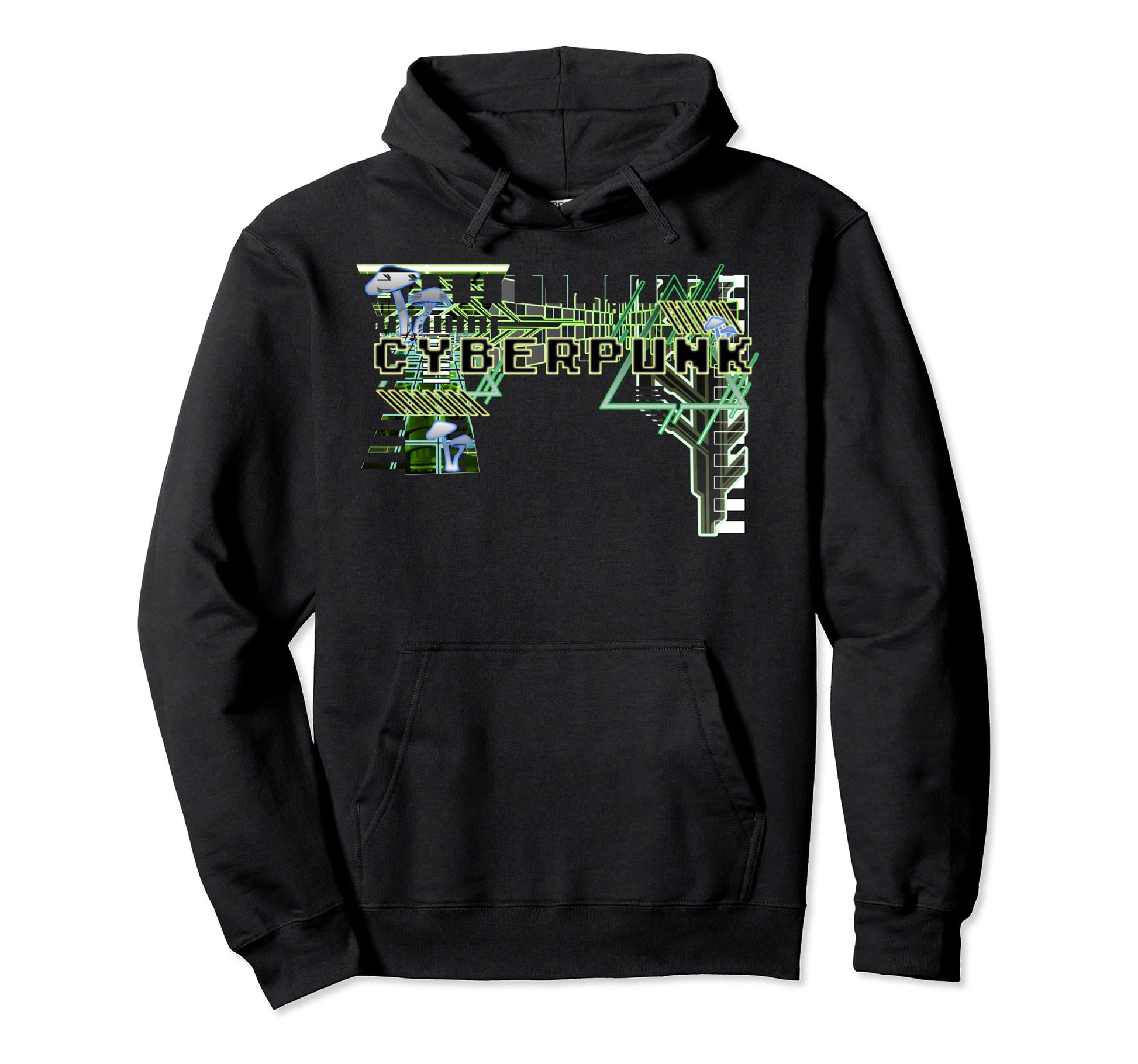 Cyberpunk Aesthetic Mushroom Vaporwave Hoodie - Custom Art Print Men Women - T-Shirt, Sweatshirt, Hoodie