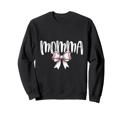 Coquette Baseball Momma Spirit Sweatshirt - Trendy Graphic for Adults - T-Shirt, Sweatshirt, Hoodie