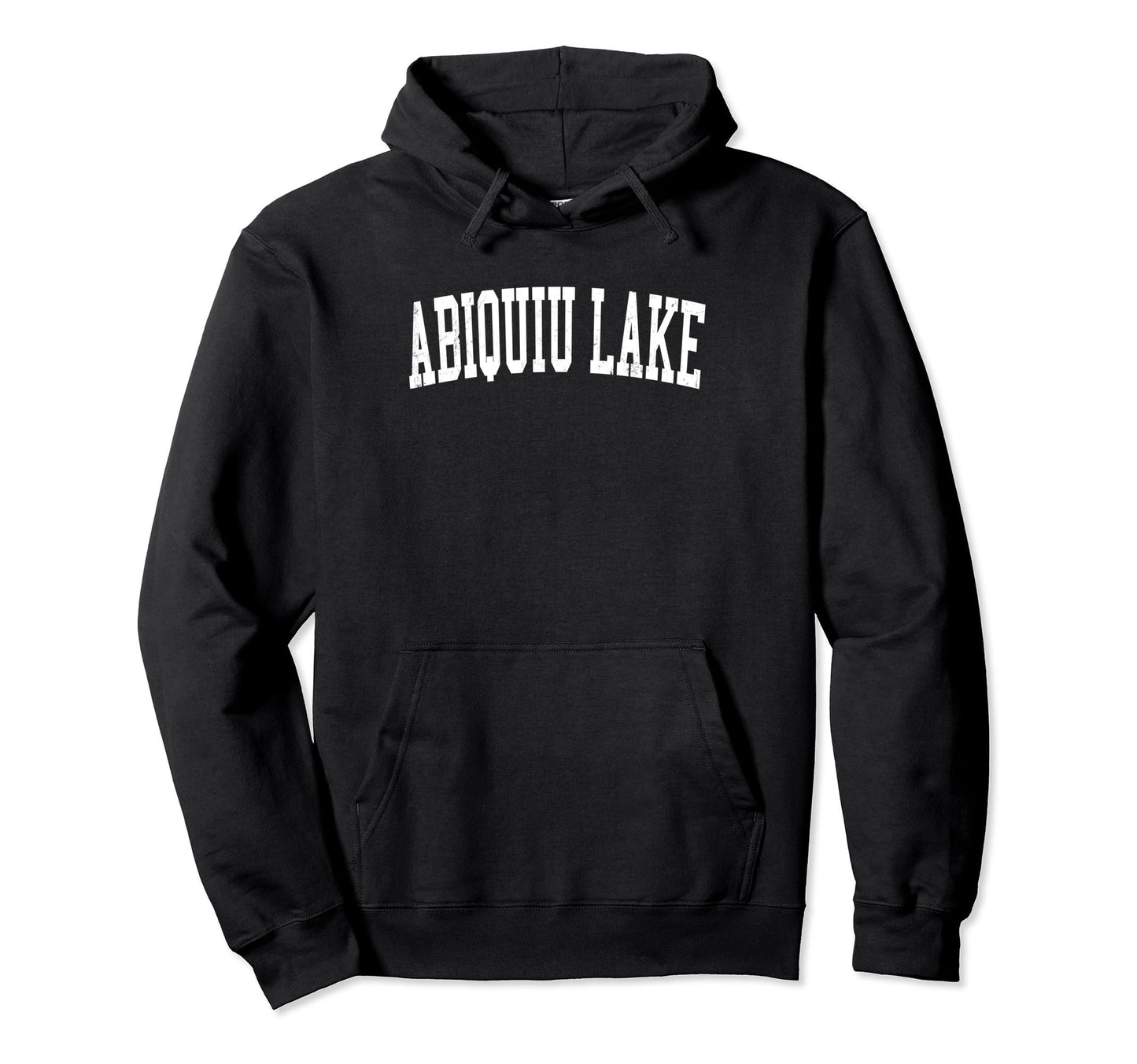Abiquiu Lake Distressed White Varsity Hoodie - Streetwear Style Unisex - T-Shirt, Sweatshirt, Hoodie