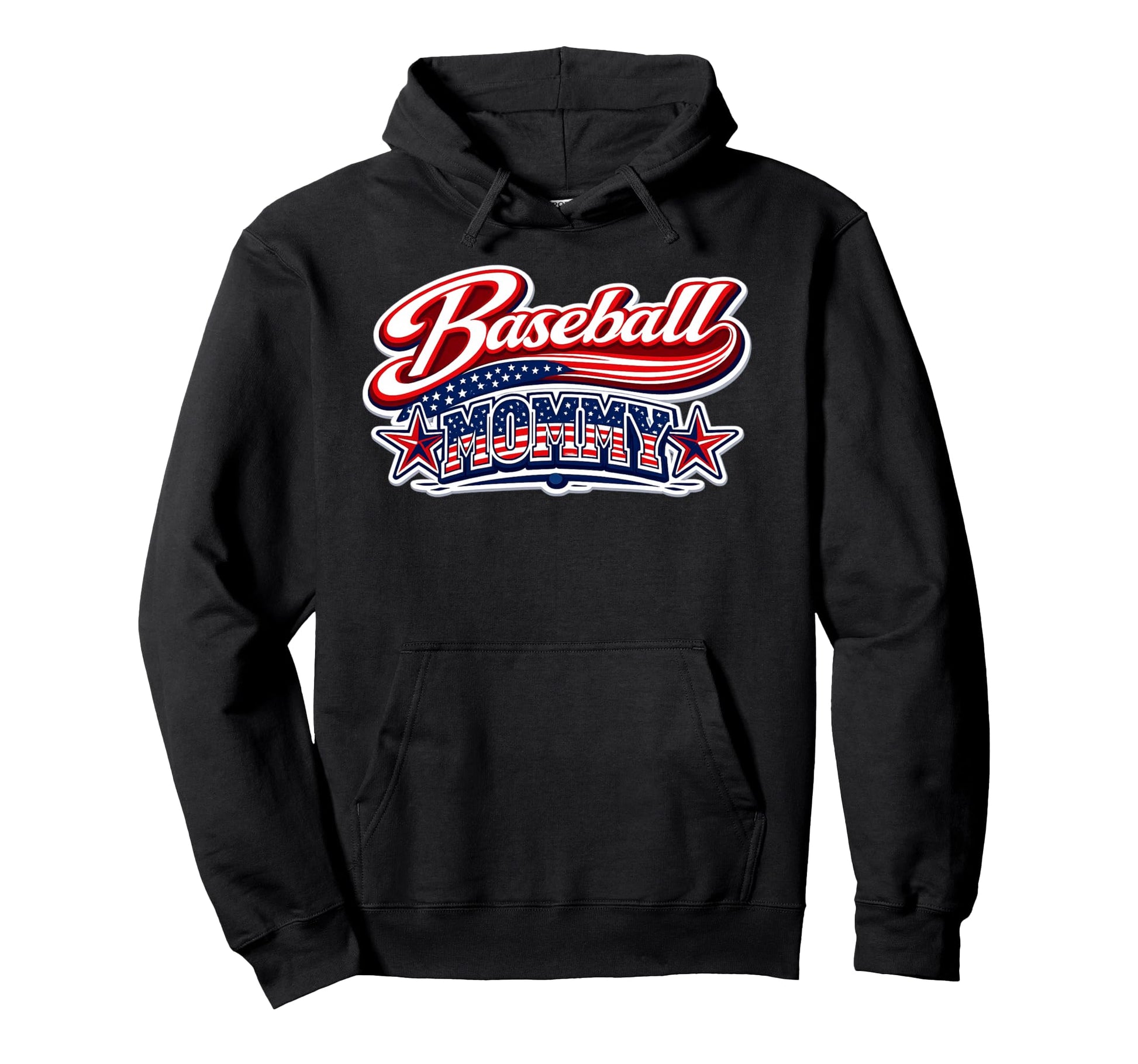 Baseball Mommy Usa Flag Patriotic July Hoodie - Unique Graphic Men Women - T-Shirt, Sweatshirt, Hoodie