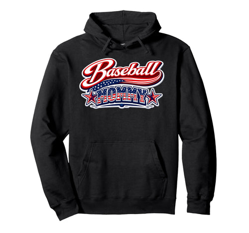 Baseball Mommy Usa Flag Patriotic July Hoodie - Unique Graphic Men Women - T-Shirt, Sweatshirt, Hoodie