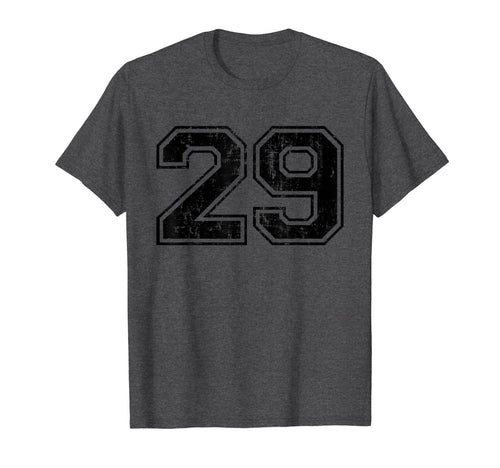 Number 29 Varsity Distressed Sport Team T-Shirt - Novelty Apparel Unisex - T-Shirt, Sweatshirt, Hoodie