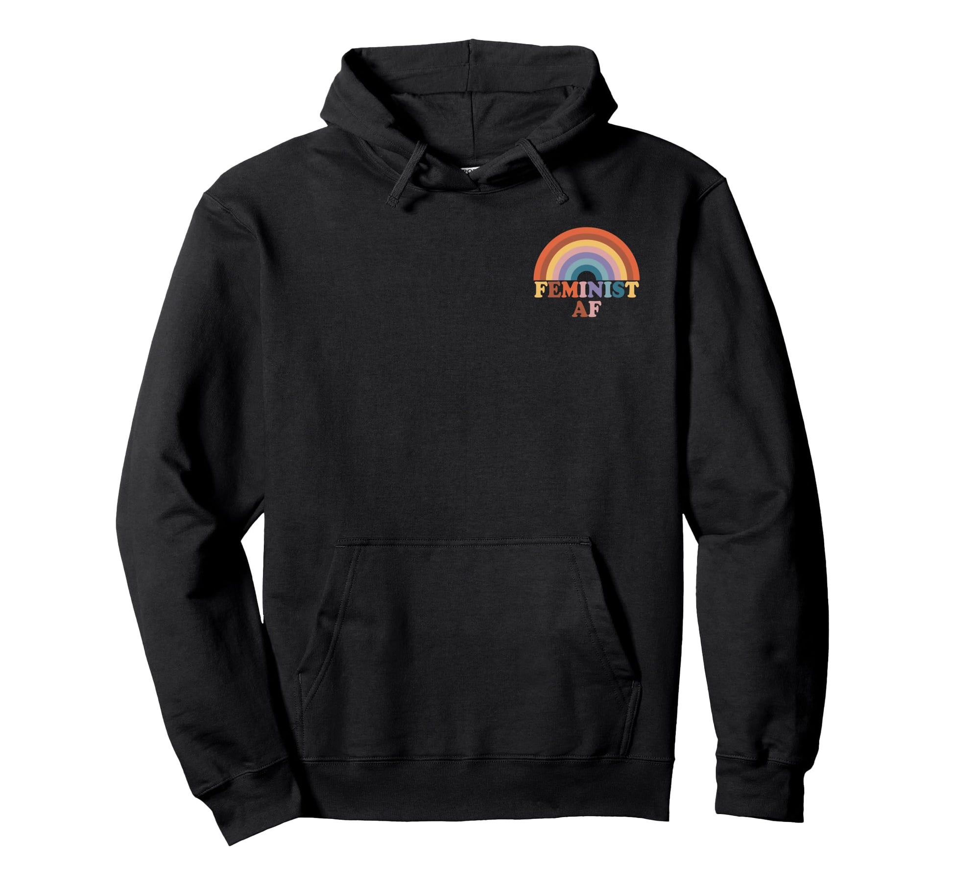 Feminist Af Pocket Rainbow Empowerment Hoodie - Custom Art Print Unisex - T-Shirt, Sweatshirt, Hoodie