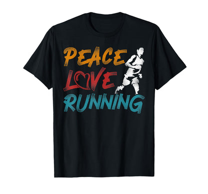 Running Runner Half Marathon Peace Love T-Shirt - Graphic Print Unisex - T-Shirt, Sweatshirt, Hoodie