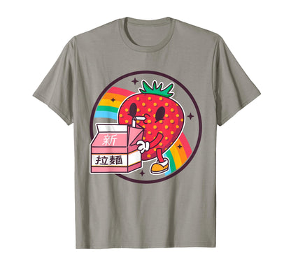 Strawberry Milk Carton Kawaii T-Shirt - Casual Everyday Wear Unisex - T-Shirt, Sweatshirt, Hoodie