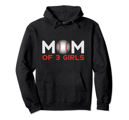 Mom 3 Baseball Mothers Day Hoodie - Graphic Print Men Women - T-Shirt, Sweatshirt, Hoodie