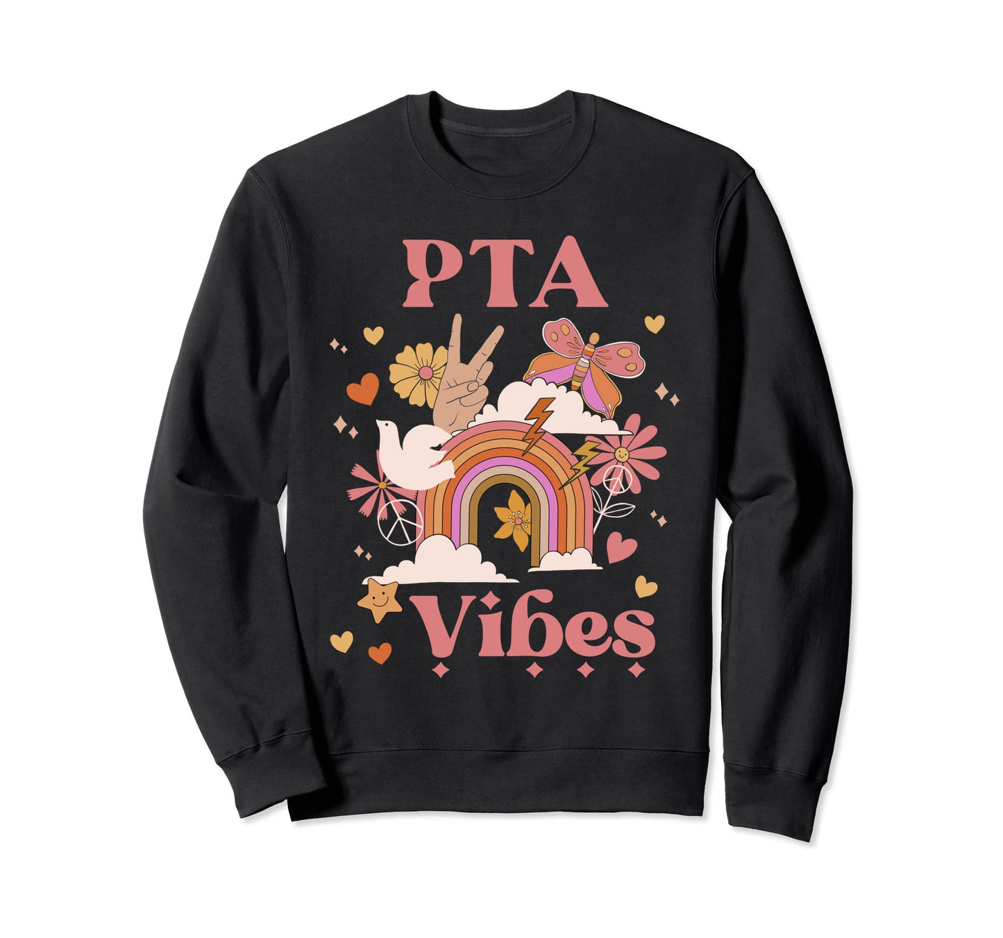 Pta Vibes School Groovy Parent Sweatshirt - Fun Novelty Design Men Women - T-Shirt, Sweatshirt, Hoodie