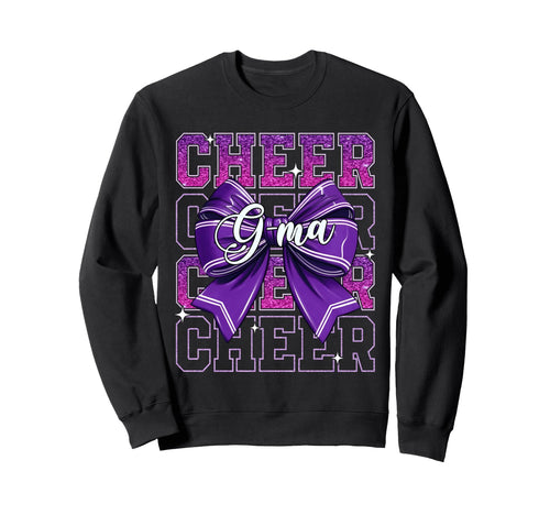 Cheer G Ma Mothers Day Purple Bow Sweatshirt - Unique Graphic for Adults - T-Shirt, Sweatshirt, Hoodie