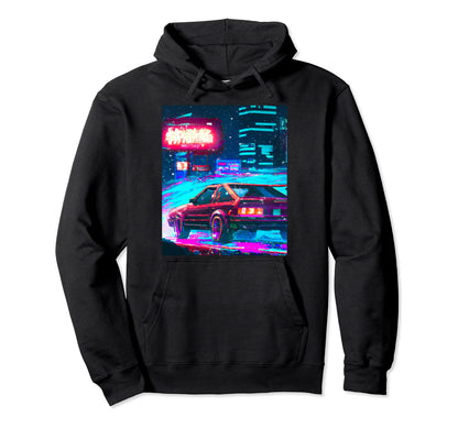 Vaporwave Car Synthwave City Vaporwave Hoodie - Novelty Apparel Unisex - T-Shirt, Sweatshirt, Hoodie