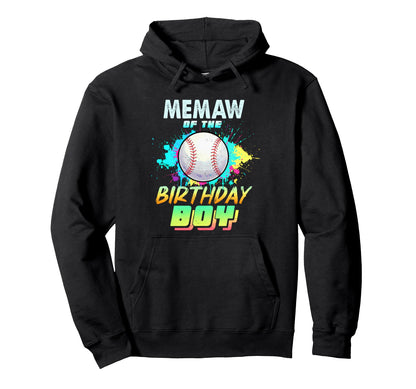 Memaw Birthday Baseball Matching Colorful Hoodie - Custom Art Print Unisex - T-Shirt, Sweatshirt, Hoodie