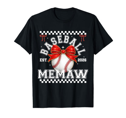 Baseball Memaw Coquette Family T-Shirt - Aesthetic Graphic Men Women - T-Shirt, Sweatshirt, Hoodie