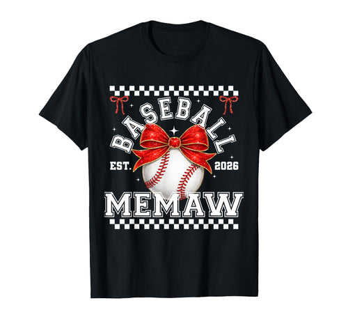 Baseball Memaw Coquette Family T-Shirt - Aesthetic Graphic Men Women - T-Shirt, Sweatshirt, Hoodie