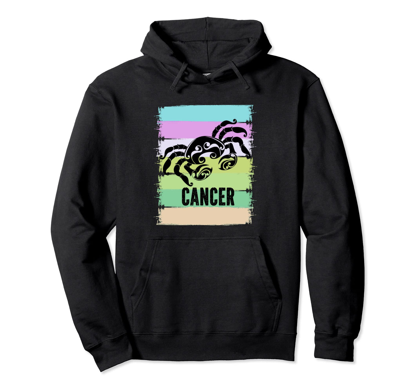 Rainbow Cancer Star Sign Purple Hoodie - Aesthetic Graphic for Adults - T-Shirt, Sweatshirt, Hoodie