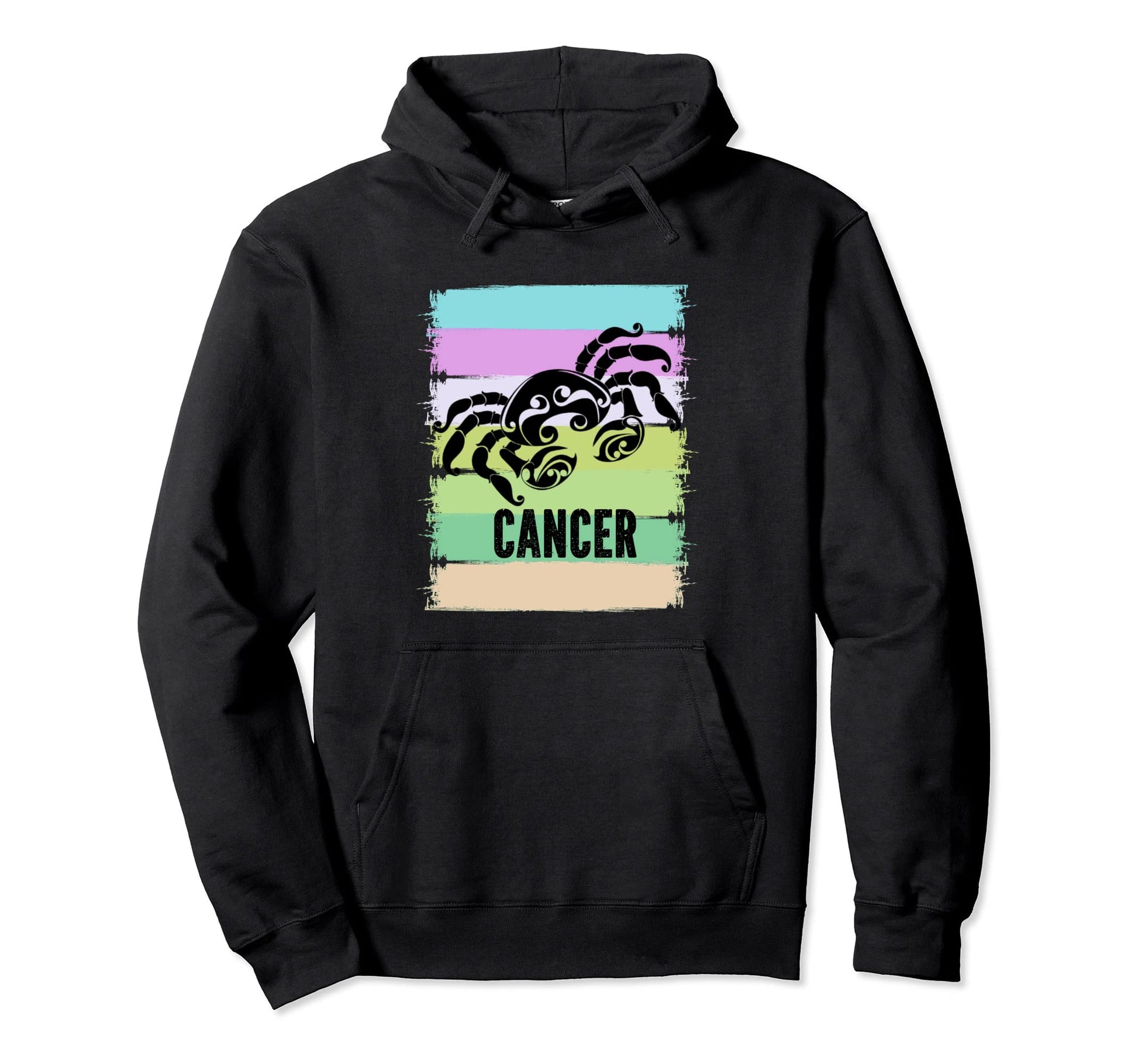 Rainbow Cancer Star Sign Purple Hoodie - Aesthetic Graphic for Adults - T-Shirt, Sweatshirt, Hoodie