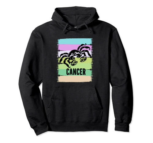Rainbow Cancer Star Sign Purple Hoodie - Aesthetic Graphic for Adults - T-Shirt, Sweatshirt, Hoodie