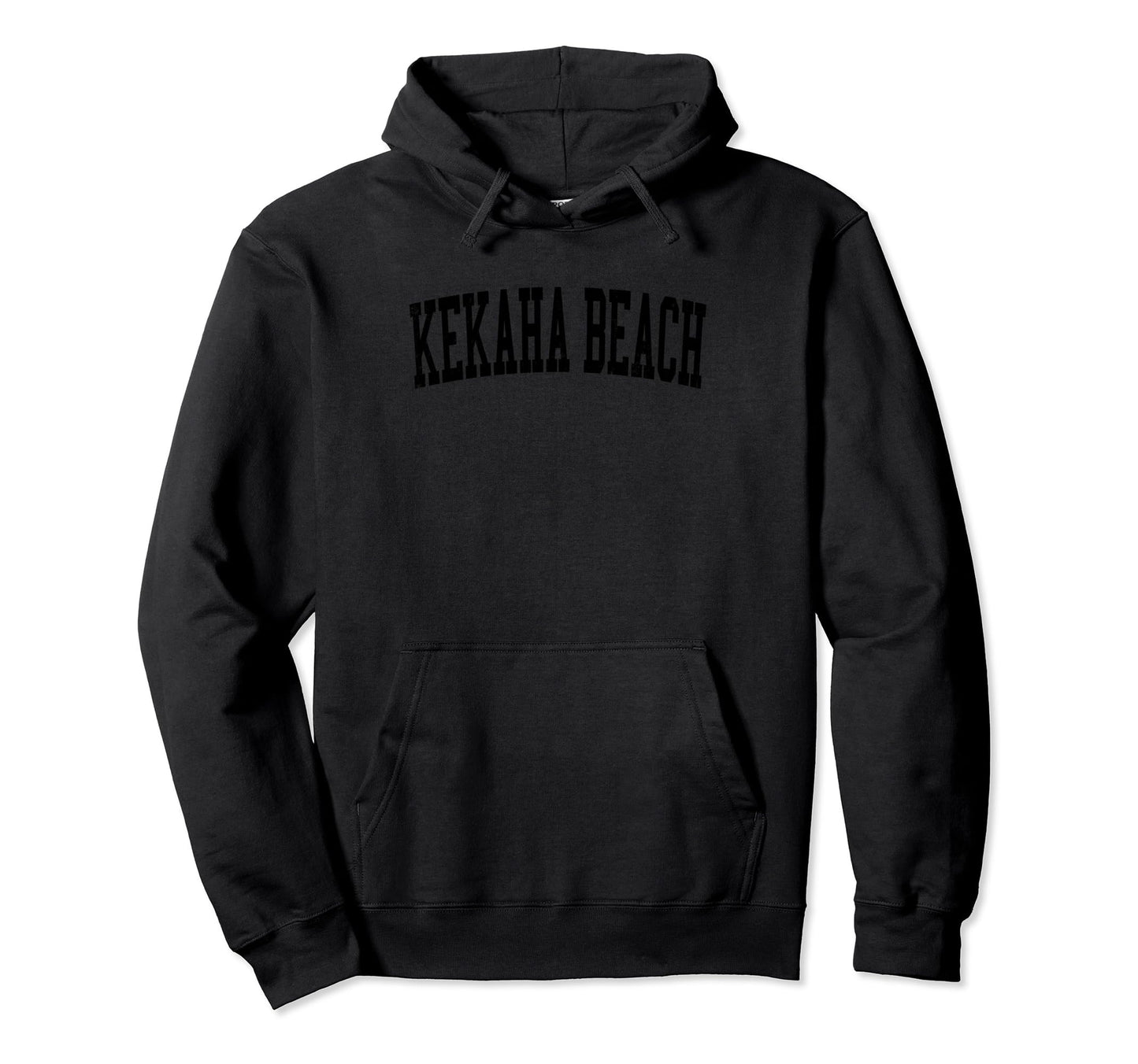 Kekaha Beach Distressed Black Varsity Hoodie - Fun Novelty Design Unisex - T-Shirt, Sweatshirt, Hoodie