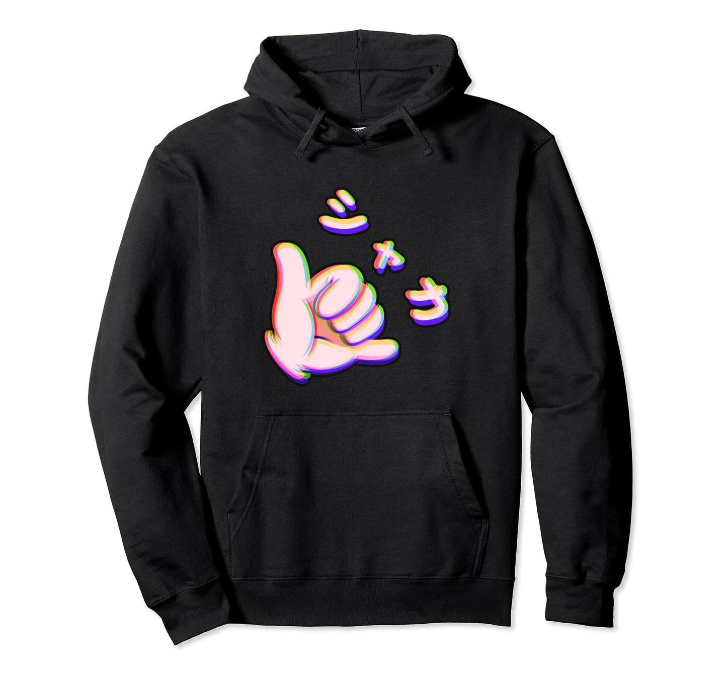 Japan Vaporwave Surfer Hand Gesture Hoodie - Minimalist Print for Adults - T-Shirt, Sweatshirt, Hoodie