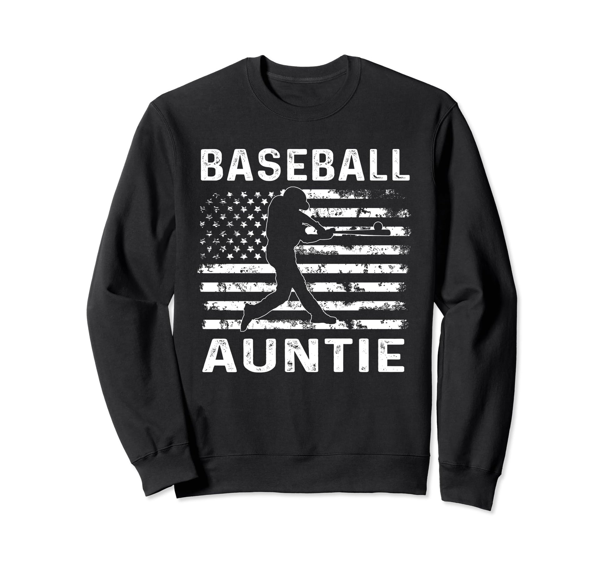 Baseball Auntie Aunt Usa Flag 4Th July Sweatshirt - Minimalist Print Unisex - T-Shirt, Sweatshirt, Hoodie