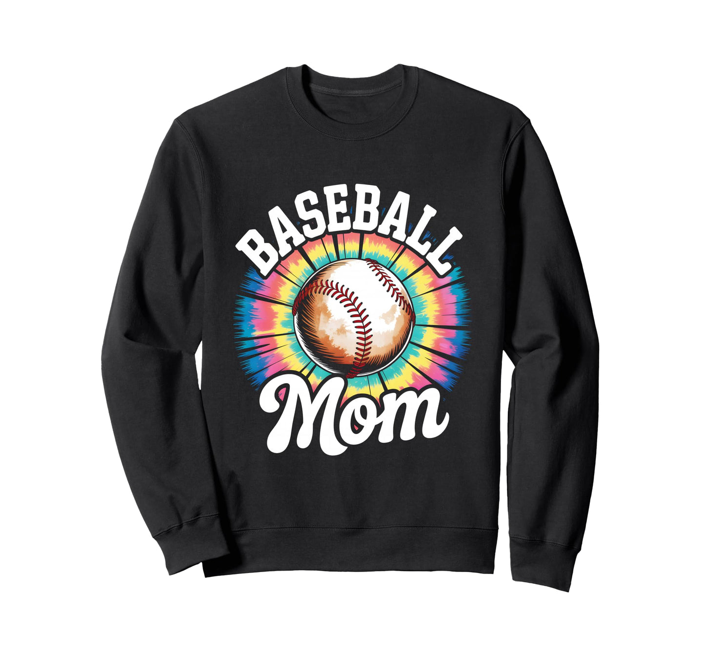 Baseball Mom Tie Dye Colorful Sweatshirt - Minimalist Print Unisex - T-Shirt, Sweatshirt, Hoodie