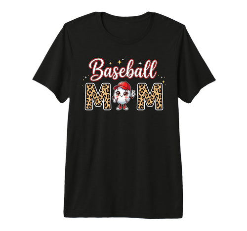 Mama Baseball Mom Leopard Sports Game T-Shirt - Streetwear Style Unisex - T-Shirt, Sweatshirt, Hoodie