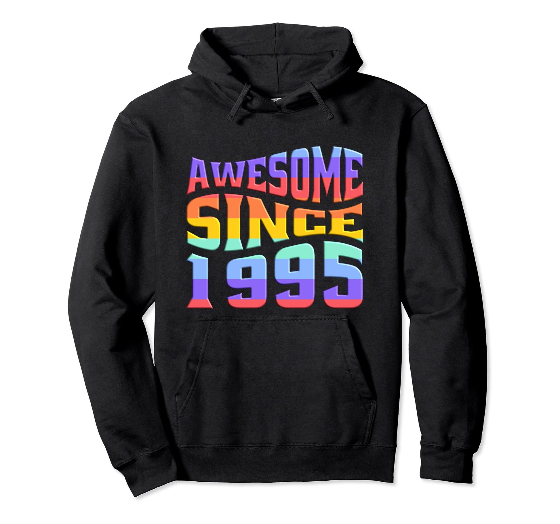 Awesome Since 1995 Rainbow 28 Years Old Hoodie - Trendy Graphic for Adults - T-Shirt, Sweatshirt, Hoodie