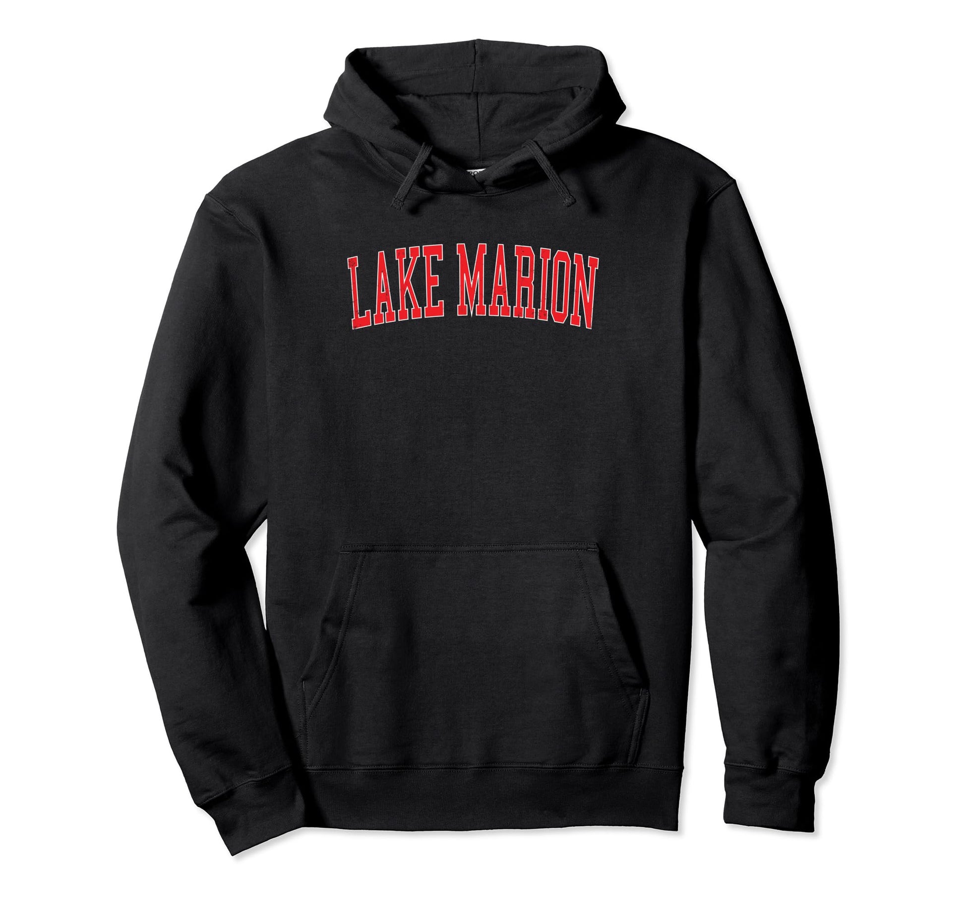 Lake Marion Distressed Red Varsity Hoodie - Casual Everyday Wear for Adults - T-Shirt, Sweatshirt, Hoodie