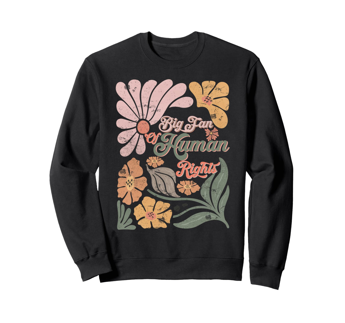 Big Fan Human Rights Boho Funny Sweatshirt - Aesthetic Graphic for Adults - T-Shirt, Sweatshirt, Hoodie
