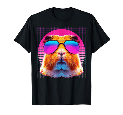 Guinea Pig Sunglasses Pet Vaporwave T-Shirt - Novelty Apparel Unisex - T-Shirt, Sweatshirt, Hoodie