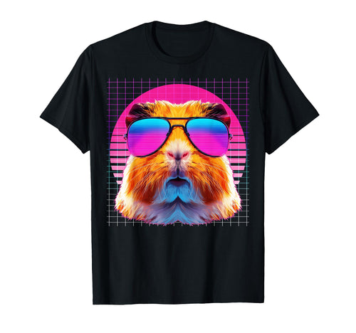 Guinea Pig Sunglasses Pet Vaporwave T-Shirt - Novelty Apparel Unisex - T-Shirt, Sweatshirt, Hoodie