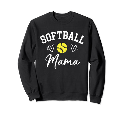 Softball Mama Mom Game Day Outfit Sweatshirt - Graphic Print for Adults - T-Shirt, Sweatshirt, Hoodie