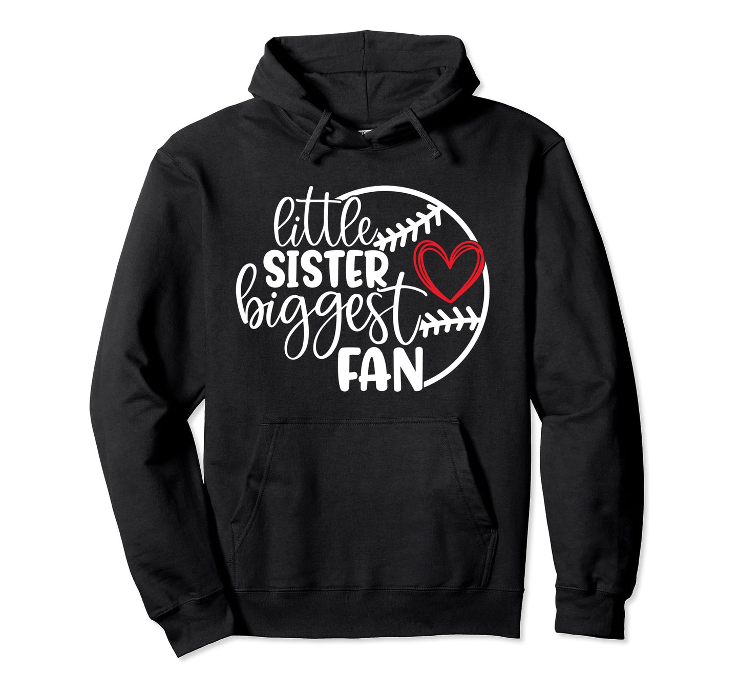 Little Sister Biggest Fan Funny Hoodie - Aesthetic Graphic Men Women - T-Shirt, Sweatshirt, Hoodie