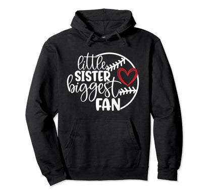 Little Sister Biggest Fan Funny Hoodie - Aesthetic Graphic Men Women - T-Shirt, Sweatshirt, Hoodie
