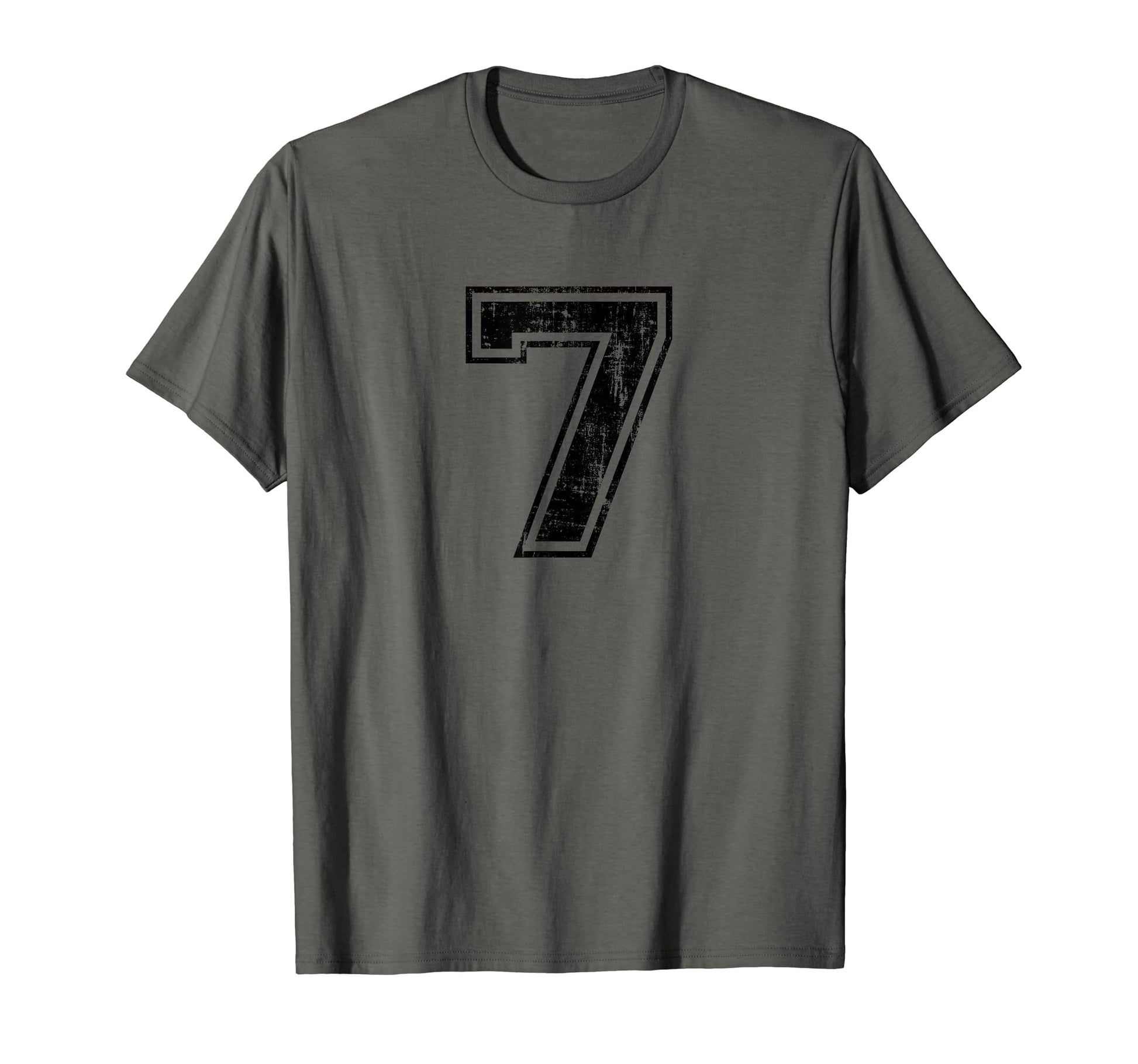 Number 7 Seven Varsity Distressed Sport T-Shirt - Minimalist Print Unisex - T-Shirt, Sweatshirt, Hoodie