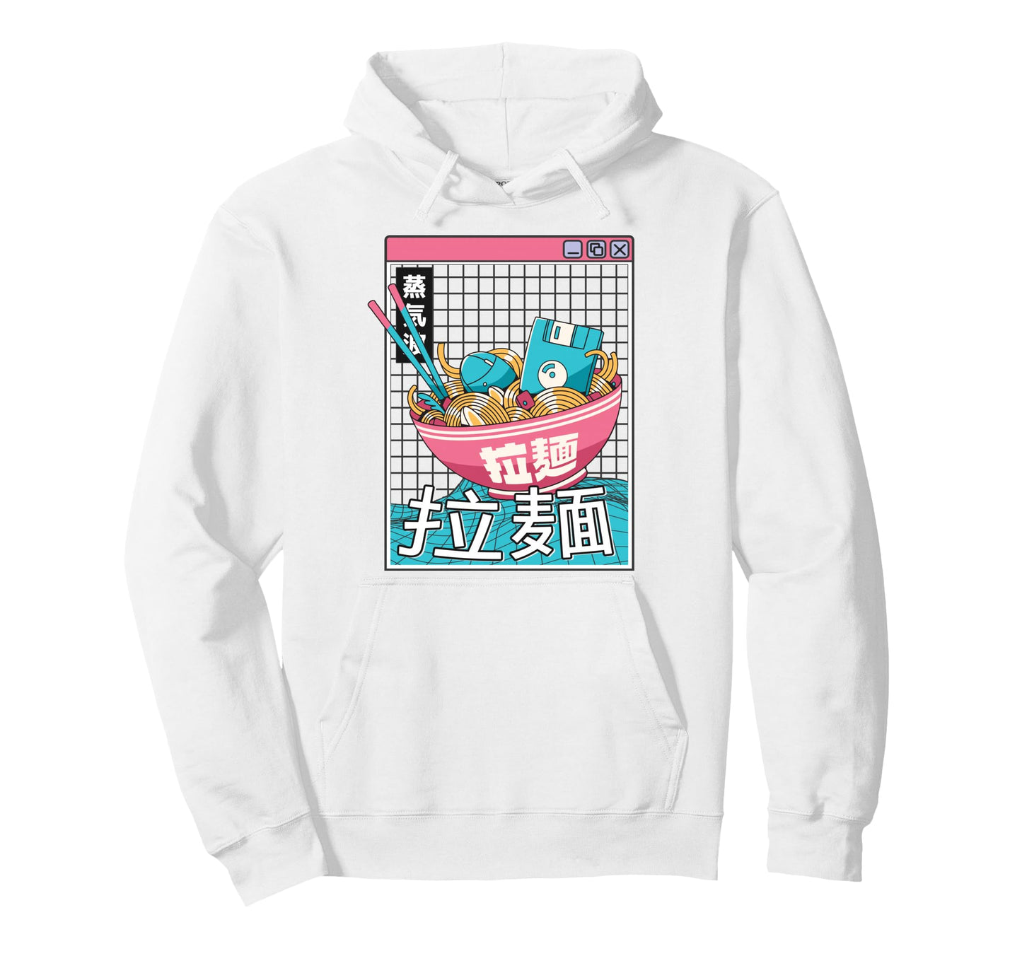 Digital Ramen Bowl Japan Pastel Hoodie - Fun Novelty Design Men Women - T-Shirt, Sweatshirt, Hoodie